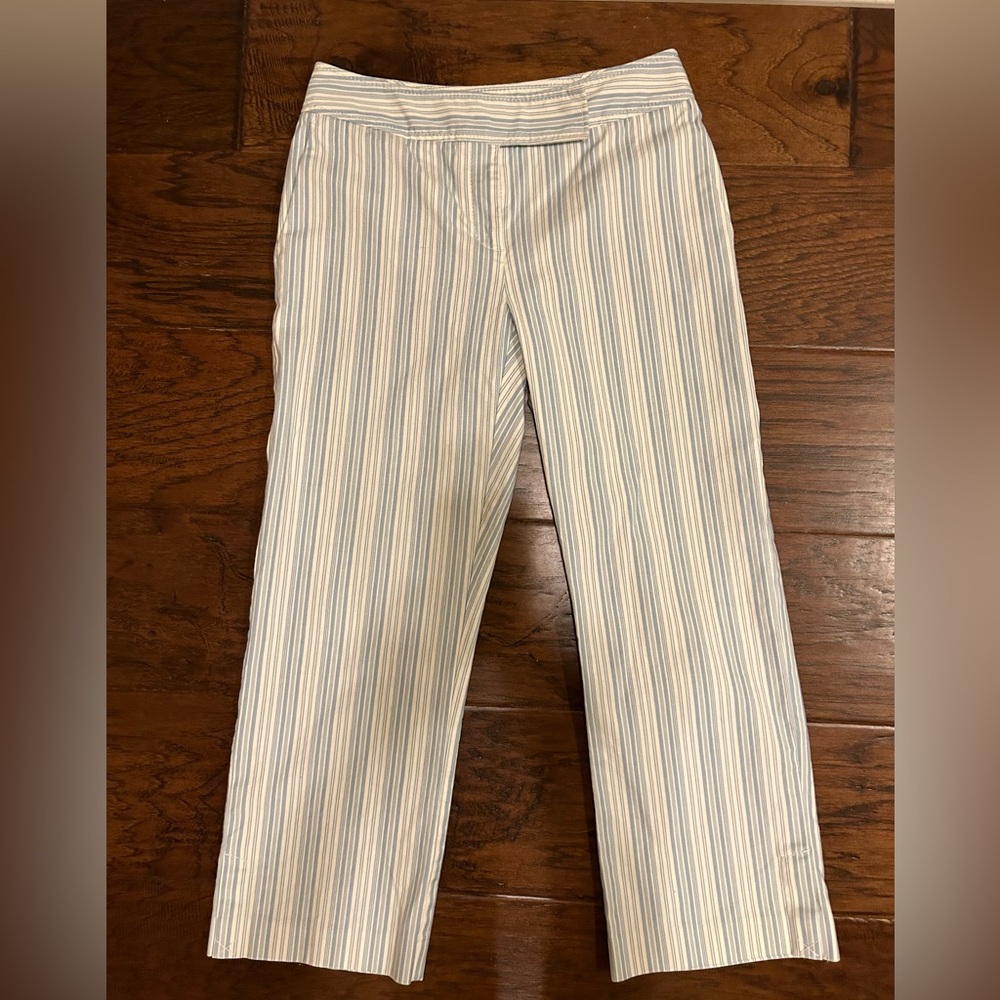 Ann Taylor blue pin stripe capris